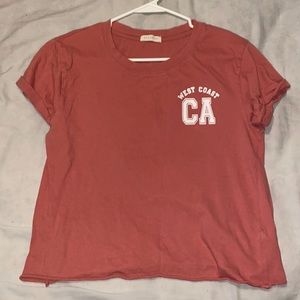 Pink Varsity Style Crop Top